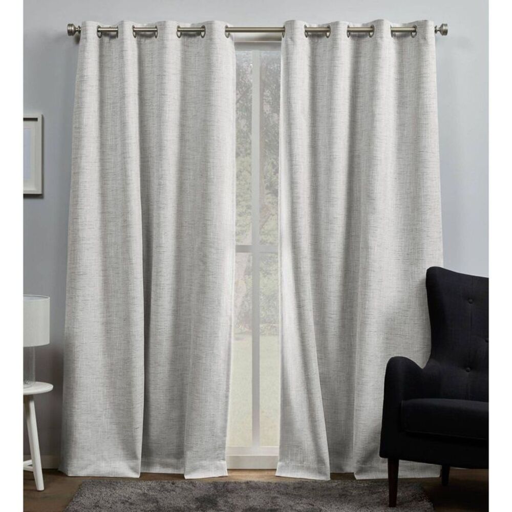 2pk 52"x96" Burke 100% Blackout Grommet Top Curtain Panels - Silver